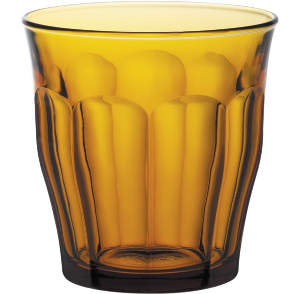 Szklanki Duralex Picardie Amber 310 ml pomarańczowe zestaw 6 sztuk do napojów