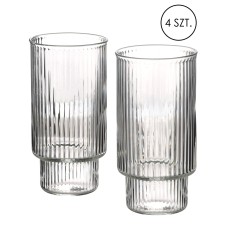 Komplet szklanek Ella Stripes 4 sztuki 400 ml ze szkła borokrzemowego do napojów