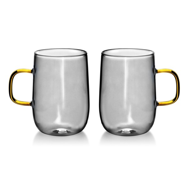 Komplet szklanek termicznych Peter 2x400ml szare do napojów gorących i zimnych