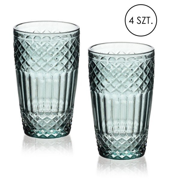 Komplet szklanek Ella Green 4 sztuki 370 ml do napojów