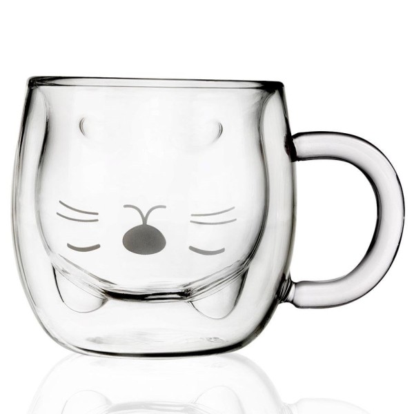 Термочашка ORION DOUBLE 270 ml, котик — для гарячої кави, подвійні стінки