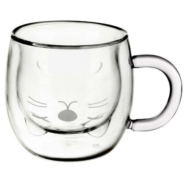 Термочашка ORION DOUBLE 270 ml, котик — для гарячої кави, подвійні стінки