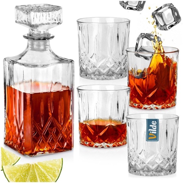 Набір: Карафа і склянки, VILDE 139665 — для віскі та наливок, 900 мл, 5 ел.