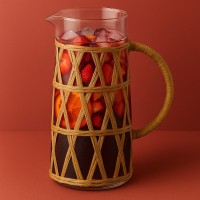 Кухонний глечик Modern Kitchen Dzbanek szklany 1,1 л зі склом у бохо оплетенні для сервірування