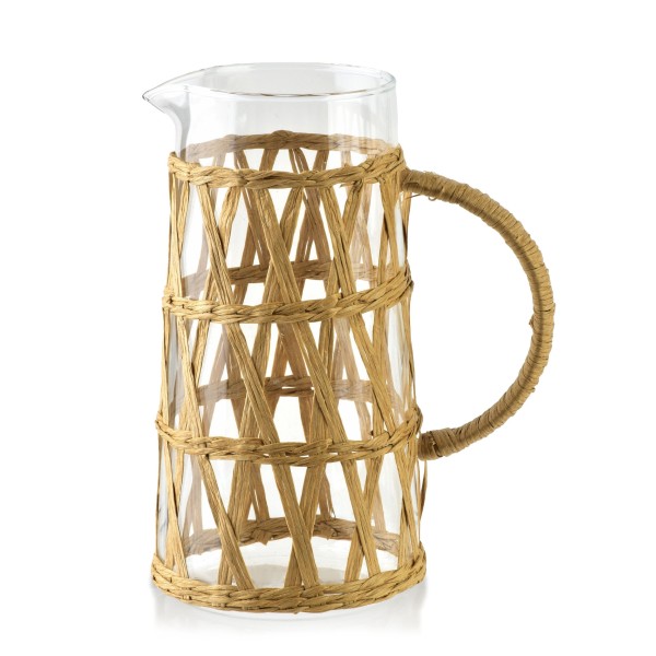 Dzbanek szklany Modern Kitchen 1,1L boho w oplocie do serwowania