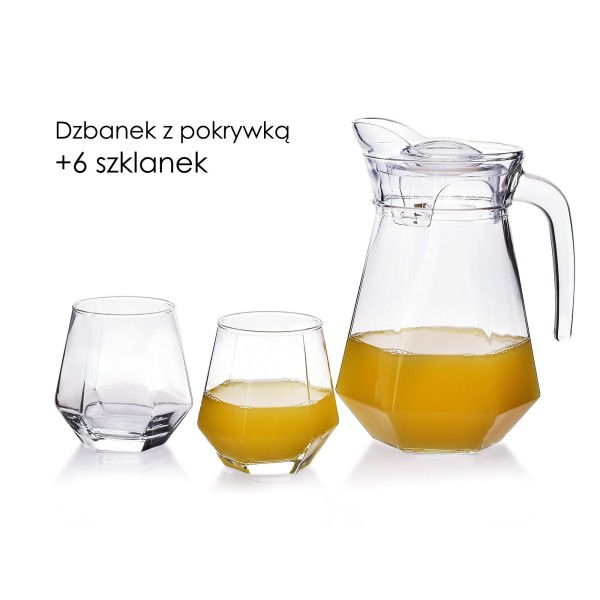 Dzbanek ADEL z 6 szklankami 1,4L i 6x330ml do serwowania napojów