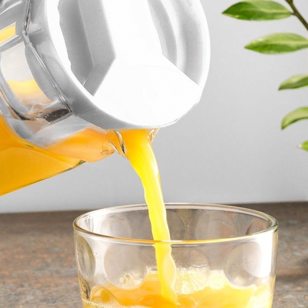 Дзбан для напоїв VILDE 139289, скляний з кришкою 1.5 л — для води, соку, чаю