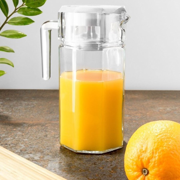 Дзбан для напоїв VILDE 139289, скляний з кришкою 1.5 л — для води, соку, чаю