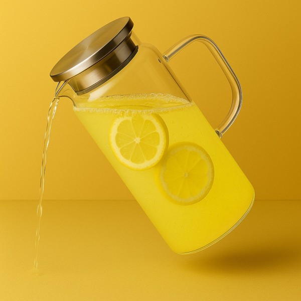 Dzbanek Modern Kitchen z pokrywką ze szkła borokrzemowego 1,9L do kuchni