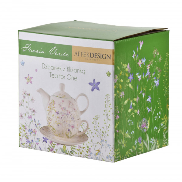 FACCIA VERDE Dzbanek z filiżanką TEA FOR ONE 280ml/410ml