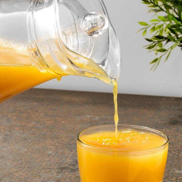 Глечик VILDE 139290 для напоїв, скляний з кришкою 1.4 л — подача соку, води, чаю