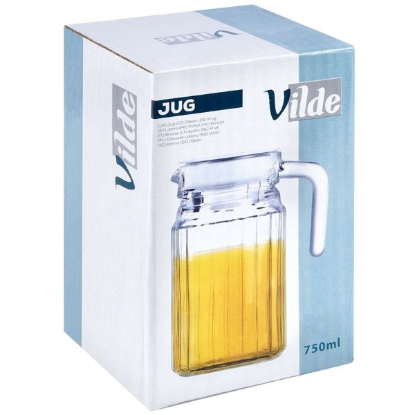 Глечик, VILDE, szklany 500–650 ml з кришкою — для напоїв, соку, води, компоту