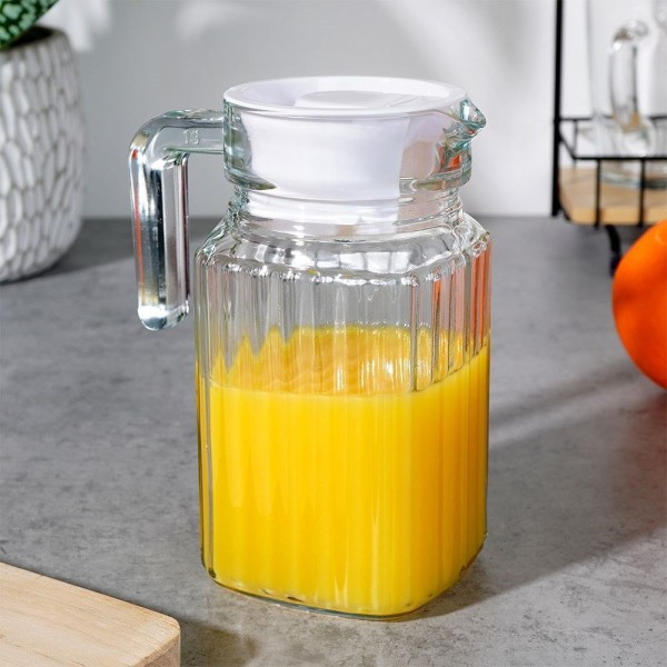 Глечик, VILDE, szklany 500–650 ml з кришкою — для напоїв, соку, води, компоту