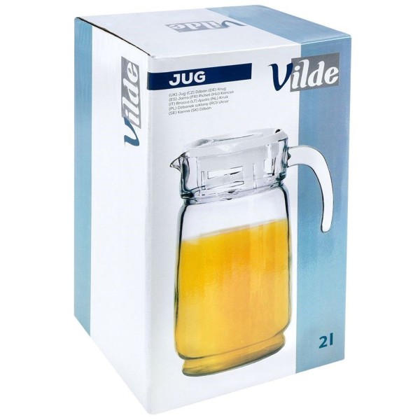 Глечик VILDE 139292, Скляний глечик 2 л для напоїв (сік, вода, компот, чай, лимонад)