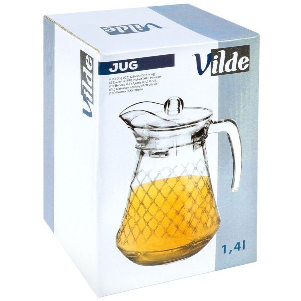Глечик VILDE 139291 для напоїв 1.4 л, скляний — для води, соку, чаю, лимонаду