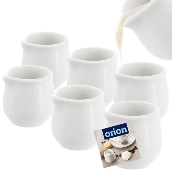 Zestaw mleczników Orion Mona 6 sztuk porcelanowych 40 ml do serwowania sosu i mleka