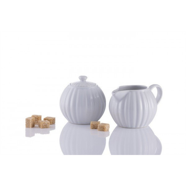 Zestaw cukiernica i mlecznik PRICE AND KENSINGTON PK-Luxe (biały)