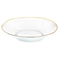 Салатна миска VILDE 139719, скляна золота 29,5 см, 1,6 л — для сервірування салатів