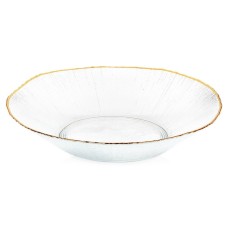 Салатна миска VILDE 139719, скляна золота 29,5 см, 1,6 л — для сервірування салатів