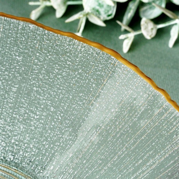 Салатна миска VILDE 139719, скляна золота 29,5 см, 1,6 л — для сервірування салатів