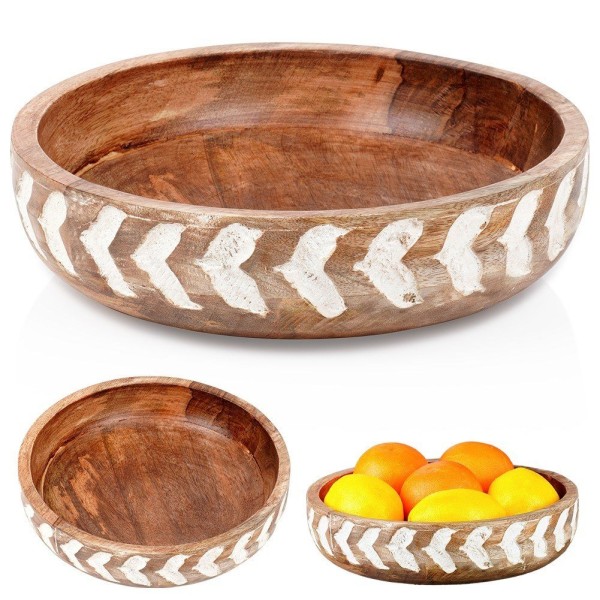 Miski do serwowania Vilde 259689 drewniana 24 cm 1,3 l na przekąski, sałatki, owoce