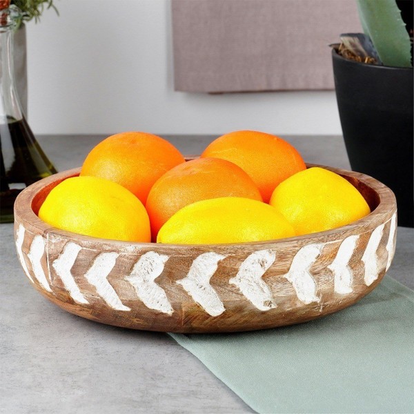 Miski do serwowania Vilde 259689 drewniana 24 cm 1,3 l na przekąski, sałatki, owoce