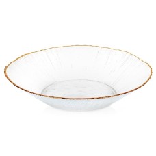 Салатна миска VILDE 139718, скляна золота 20,5 см / 500 мл — для подачі салатів і супів