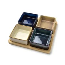 Deska z miskami Modern Kitchen komplet do serwowania 19x19x5 cm