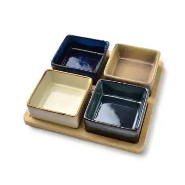 Deska z miskami Modern Kitchen komplet do serwowania 19x19x5 cm