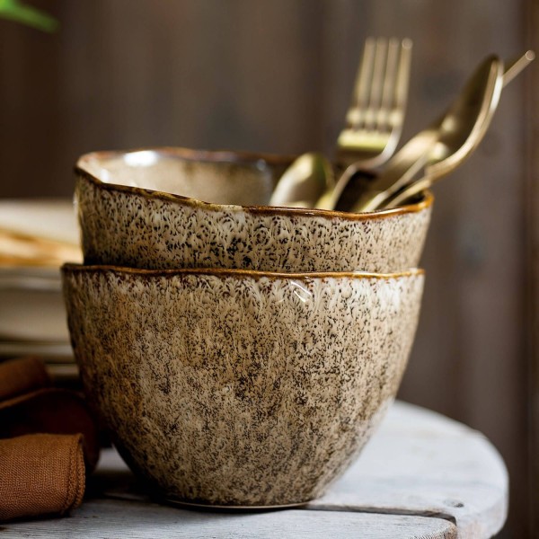 Miski Matera 15 cm piaskowe do serwowania śniadań 6 sztuk