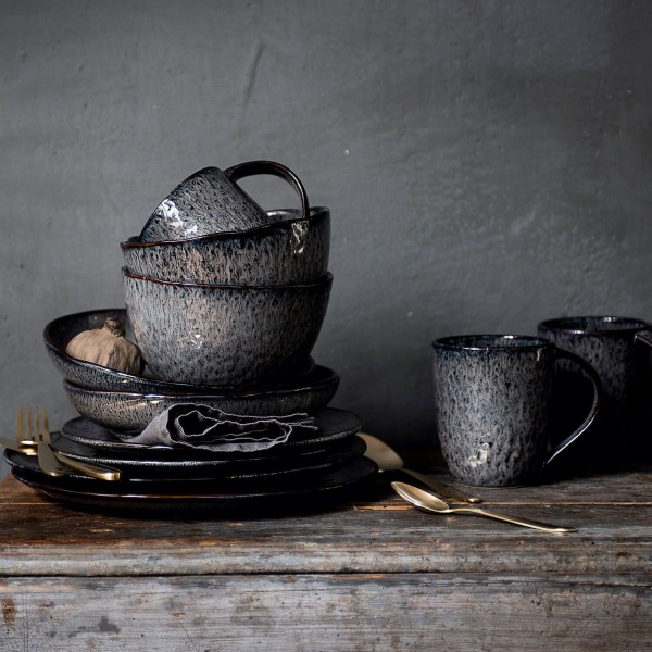 Miski Matera szare 15 cm zestaw 6 sztuk do serwowania śniadań