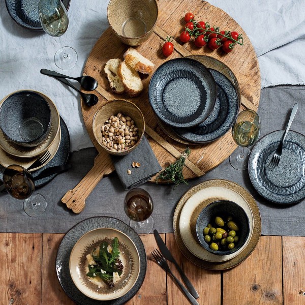 Miski Matera szare 15 cm zestaw 6 sztuk do serwowania śniadań