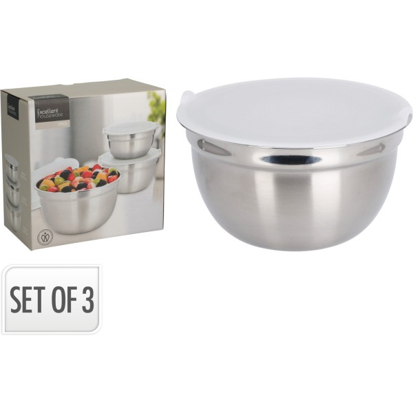 Набір мисок Stal Nierdzewna із нержавіючої сталі, 3 розміри для сервірування