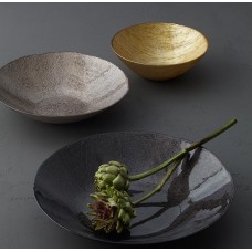 Miska szklana Leonardo Como 32 cm do serwowania bronzo