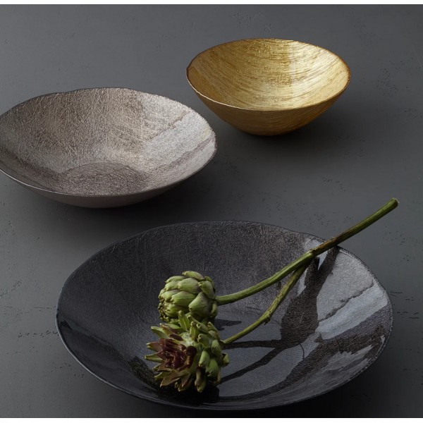 Miska szklana Leonardo Como 32 cm do serwowania bronzo