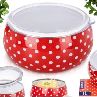 Miski emaliowane Orion Retro Tecka 1L stalowe do serwowania