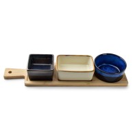 Комплект сервірувальний Modern Kitchen дошка з мисками 35x9,5x5 см для подачі страв