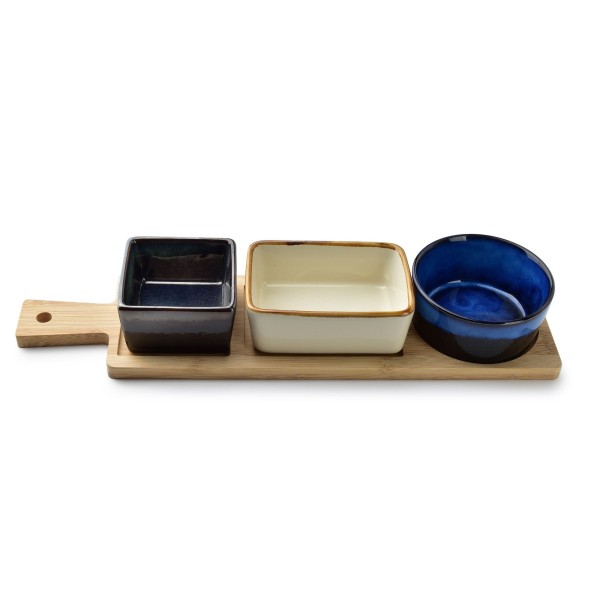 Deska z miskami Modern Kitchen do serwowania przekąsek 35x9,5xh5 cm