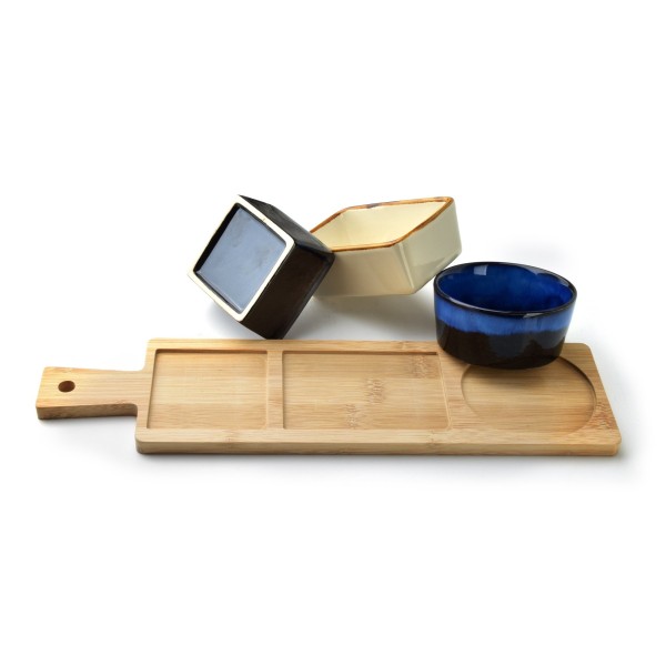 Deska z miskami Modern Kitchen do serwowania przekąsek 35x9,5xh5 cm