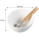Miska porcelanowa Klausberg KB-7787 do sałatek 23 cm biała z łyżkami