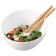 Miska porcelanowa Klausberg KB-7787 do sałatek 23 cm biała z łyżkami