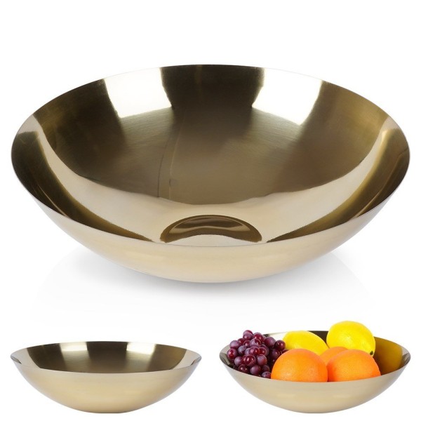 Миска VILDE 139397, сталева золота 27.5 см 2.5 л — для фруктів, закусок та десертів