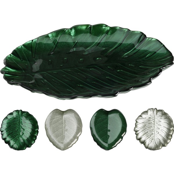 Піднос (подача страв), Brak, Szklany talerz 28 cm, скляний круглий для сервірування