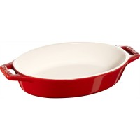 Owalny półmisek ceramiczny Staub Cooking 400 ml czerwony do serwowania