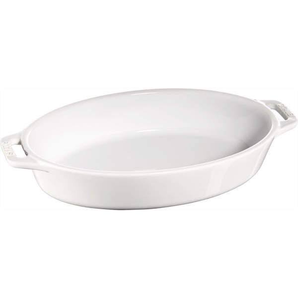 Owalny półmisek ceramiczny Staub Cooking biały 1,1 l do serwowania