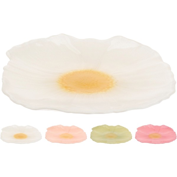 Półmisek, TALERZ KWIAT 21CM, wzór kwiatowy, 21 cm, zestaw 4 rodzaje