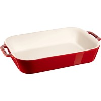 Посуд для сервірування, Staub Cooking, Прямокутний керамічний пульміш 4,5 л, червоний