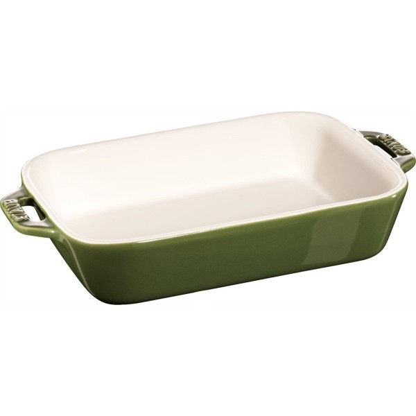 Піднос для сервірування Staub Cooking прямокутний керамічний 1,1 л зелений