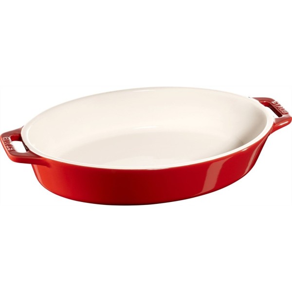 Owalny półmisek ceramiczny Staub Cooking 1,1 l czerwony do serwowania
