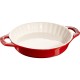 Піоднос для сервірування Staub Cooking круглий керамічний для тортів 1,2 л червоний